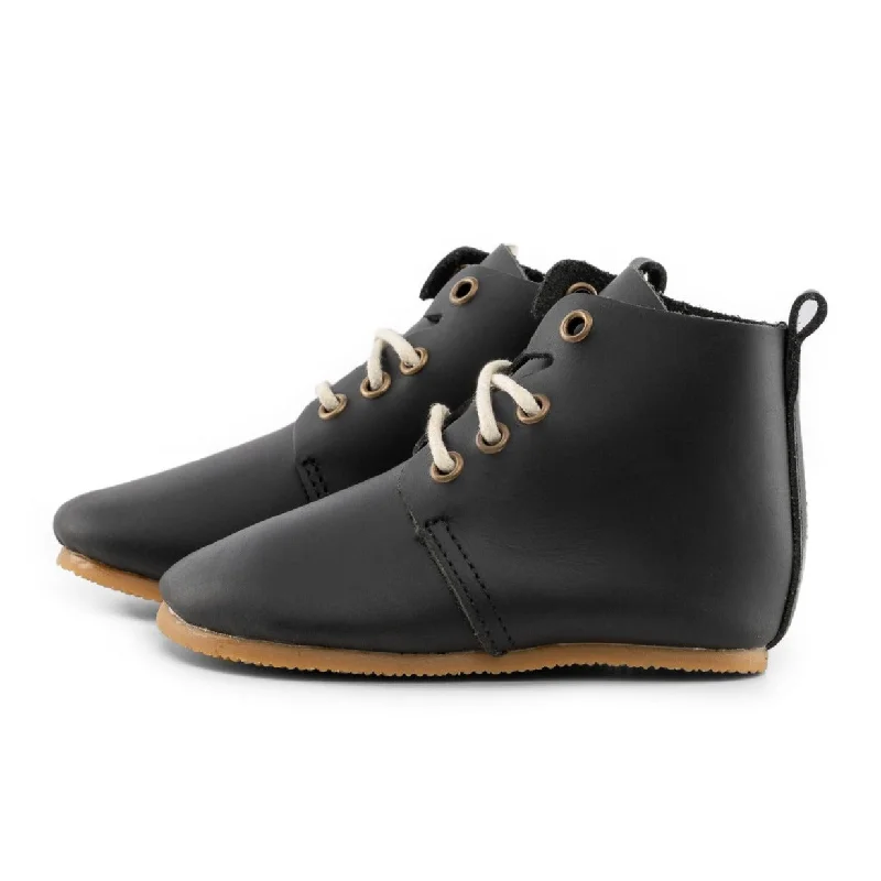 Black - High Top Oxfords - Hard Sole