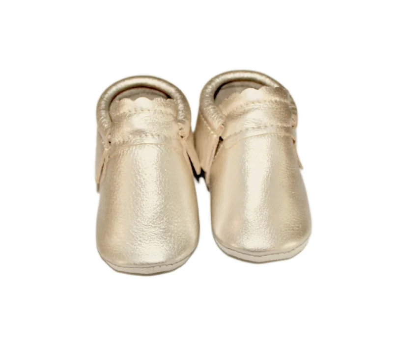 Champagne Metallic Moccasins