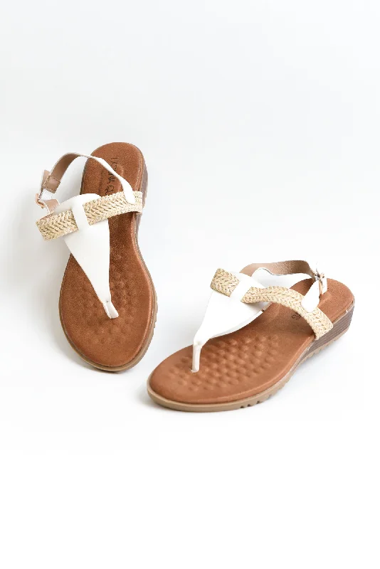 Fawa White Raffia Sandal