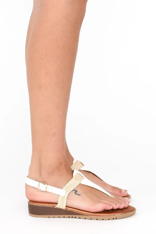 Fawa White Raffia Sandal