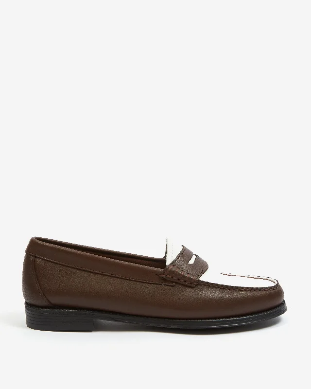 G.H. Bass Easy Weejuns Soft Penny Loafer - Dark Brown/White