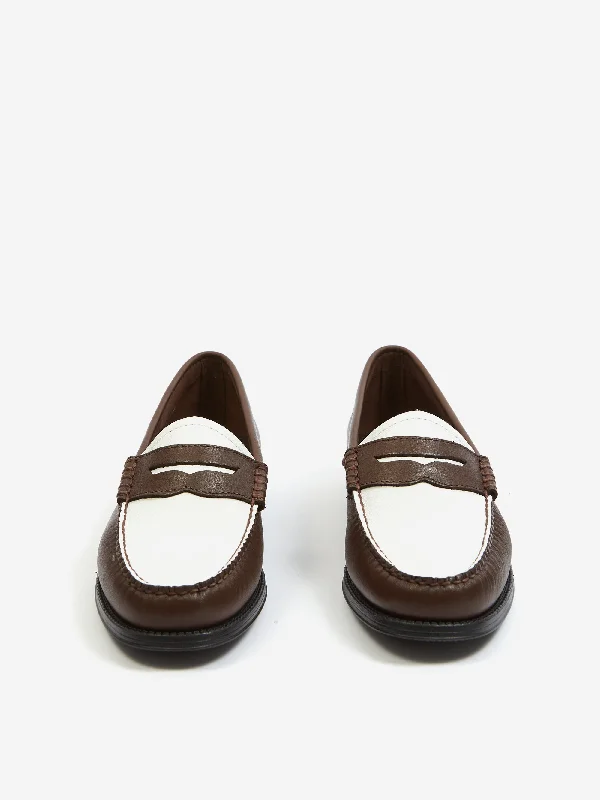 G.H. Bass Easy Weejuns Soft Penny Loafer - Dark Brown/White