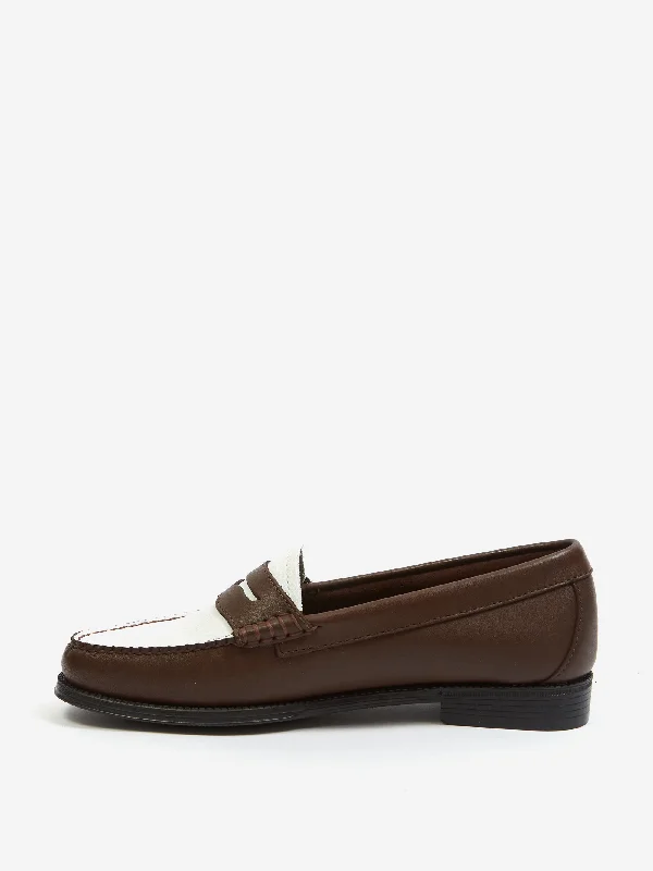 G.H. Bass Easy Weejuns Soft Penny Loafer - Dark Brown/White