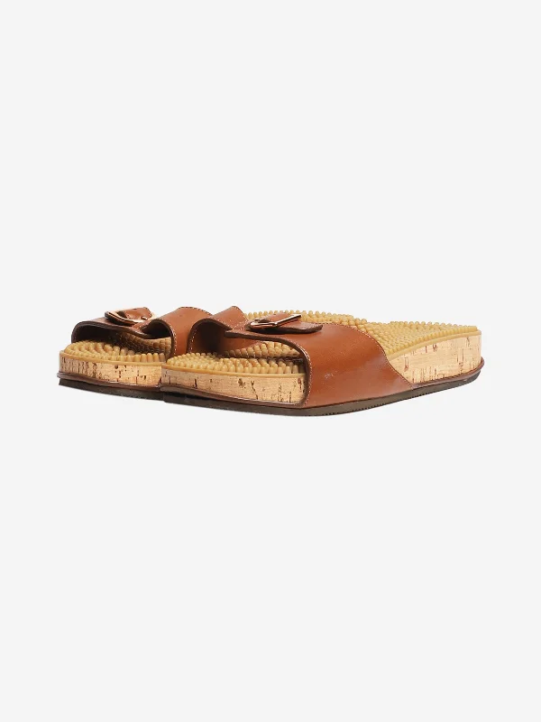 Brown Camber leather sandals - size EU 39