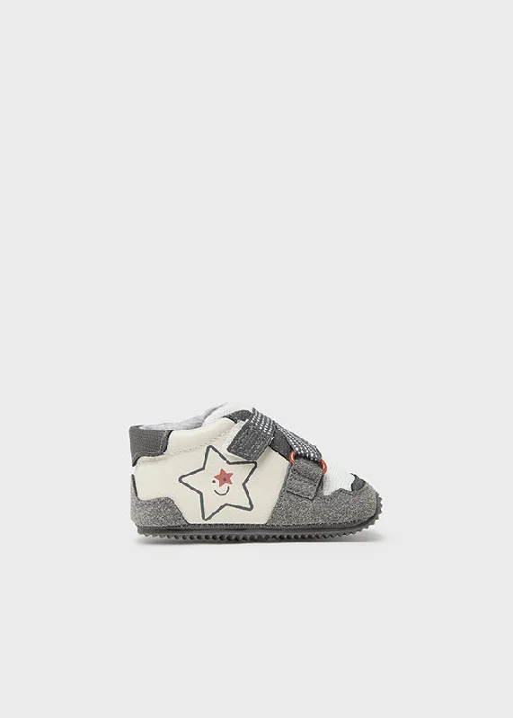 Grey & Burnt Orange Star Shoes