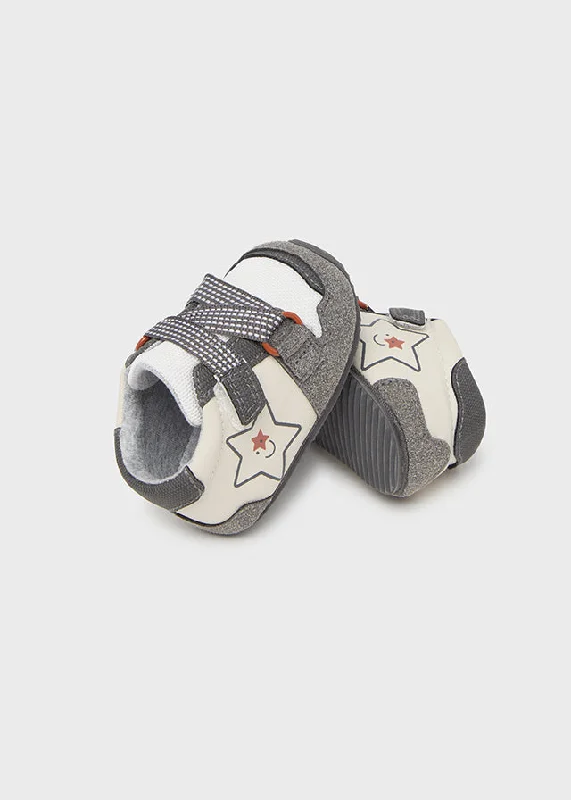 Grey & Burnt Orange Star Shoes