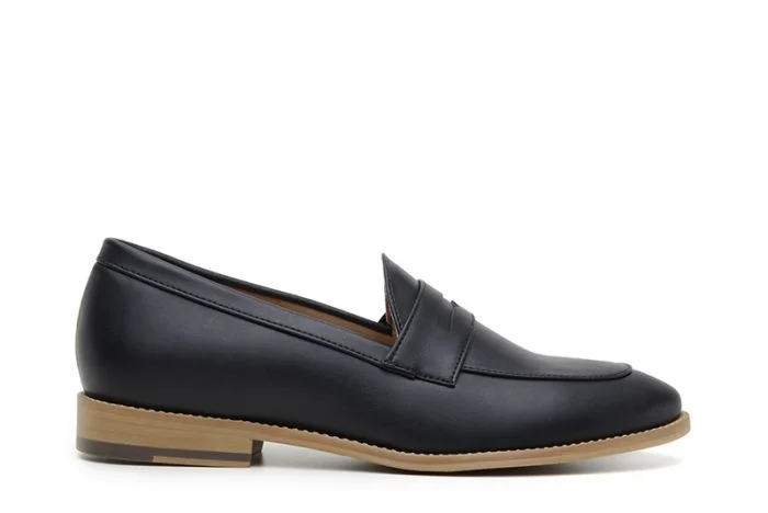 Irene Loafer in Black from Ahimsa (Wide Width)