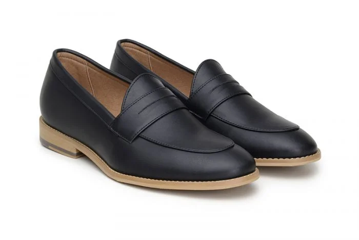 Irene Loafer in Black from Ahimsa (Wide Width)