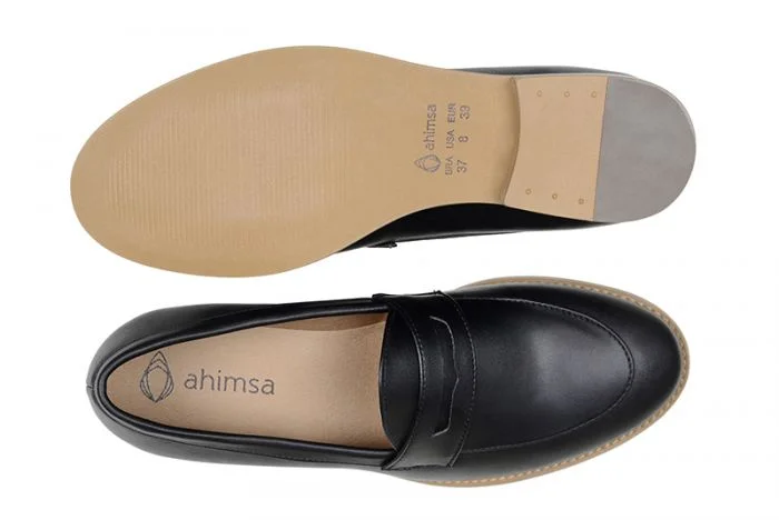 Irene Loafer in Black from Ahimsa (Wide Width)