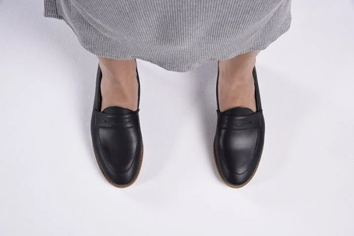 Irene Loafer in Black from Ahimsa (Wide Width)