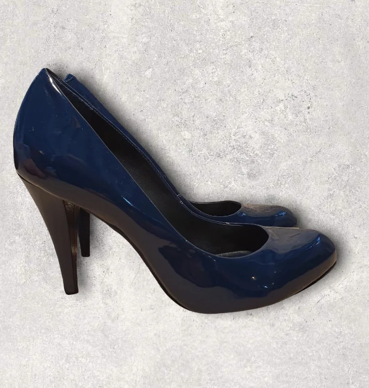 Jigsaw Patent Leather Teal Blue Court Shoes  UK 7 RRP £120