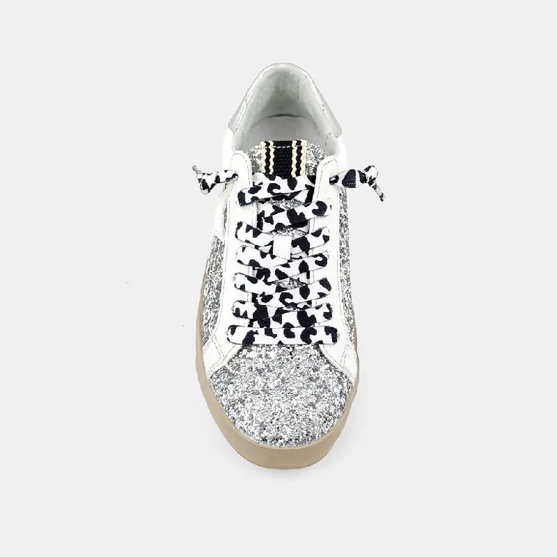 Kids Paris Silver Sparkle Sneakers