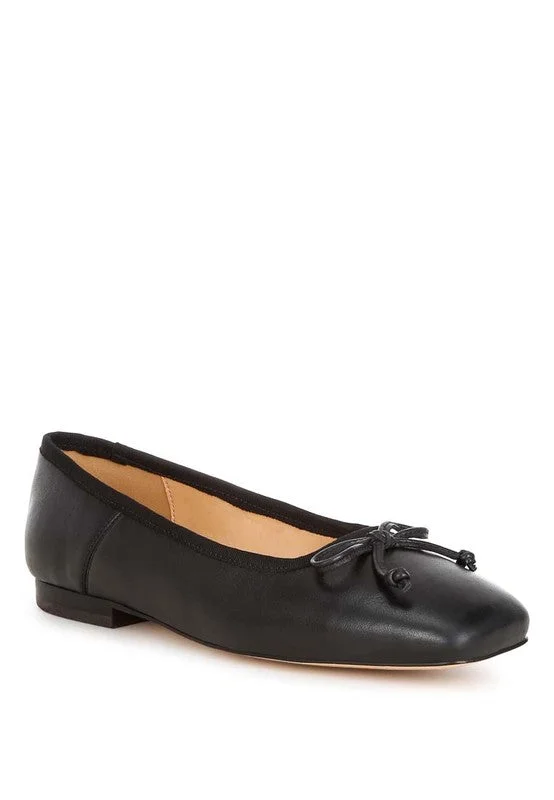 Lutten Square-Toe Bow Ballerinas