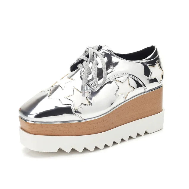 Merchan Women's Platform Patent leather Shoes