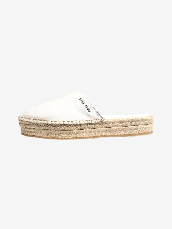 White espadrille mules - size EU 39.5