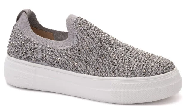 Swank Grey Crystals Slip On