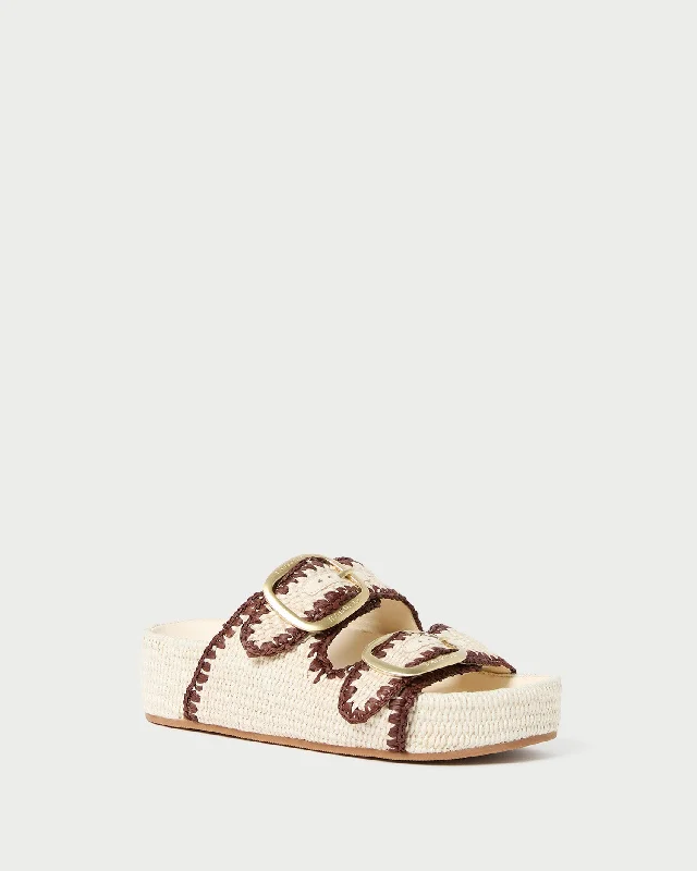 Theo Cream Raffia Footbed Sandal