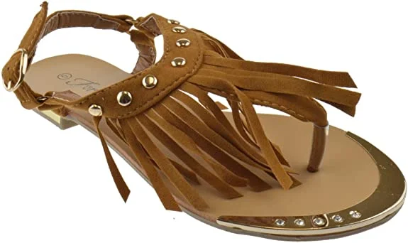 Tyler 27 Fringe Women's Gladiator Flat Sandals