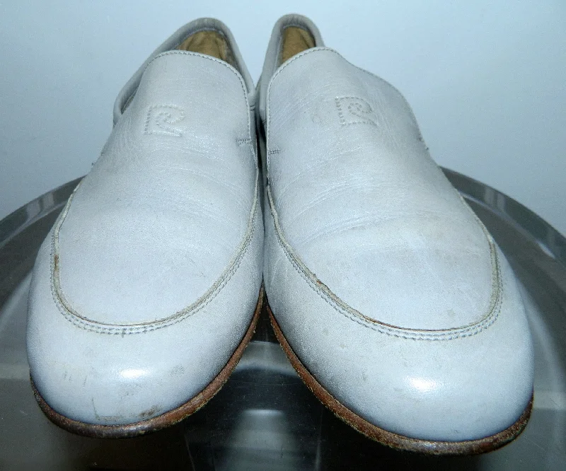 vintage 1960s loafers Pierre Cardin logo shoes dove gray leather Men's 8