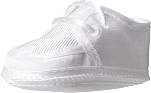 White Satin Oxford Crib Shoe