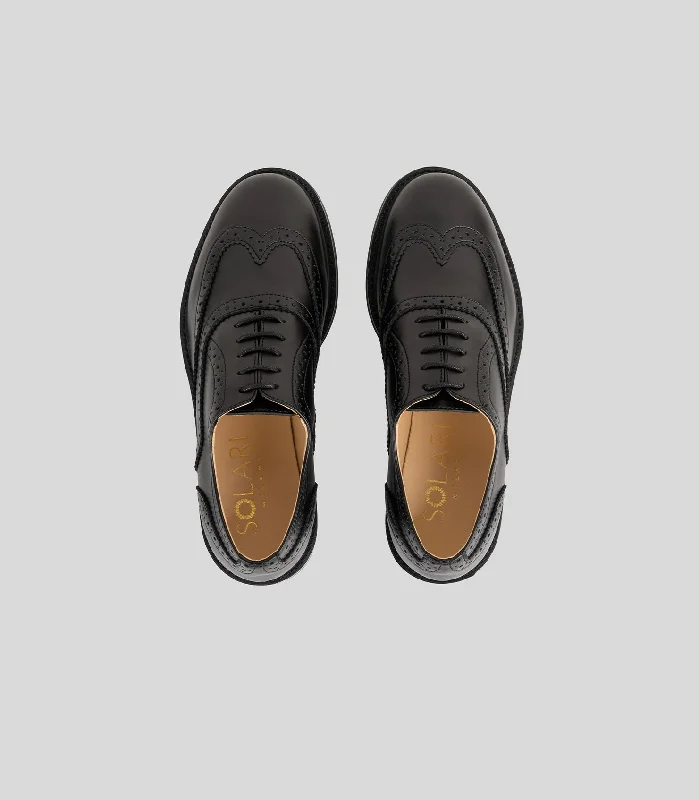 Women's Brogue in Black from Solari Milano