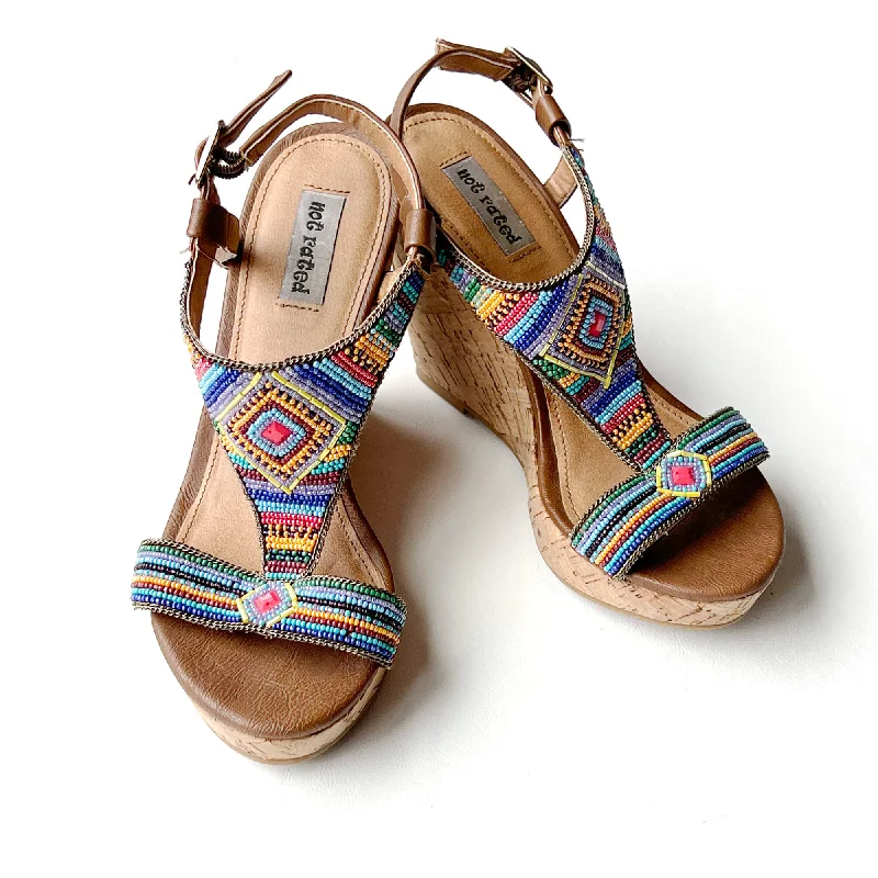 Women's Multi-Color Wedge Sandals by Not Rated. Size 6